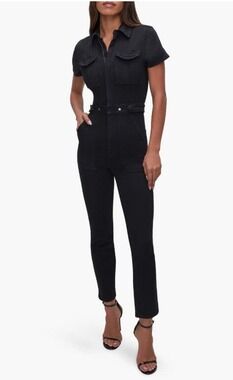 NWT Good American Denim Jumpsuit - Blk